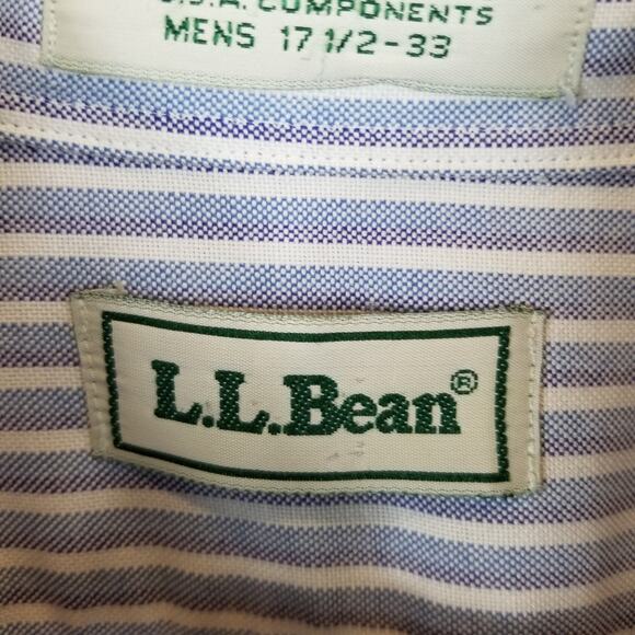 L.L. Bean Men's Striped Button Down Dress Shirt Size XL - Picture 3 of 6